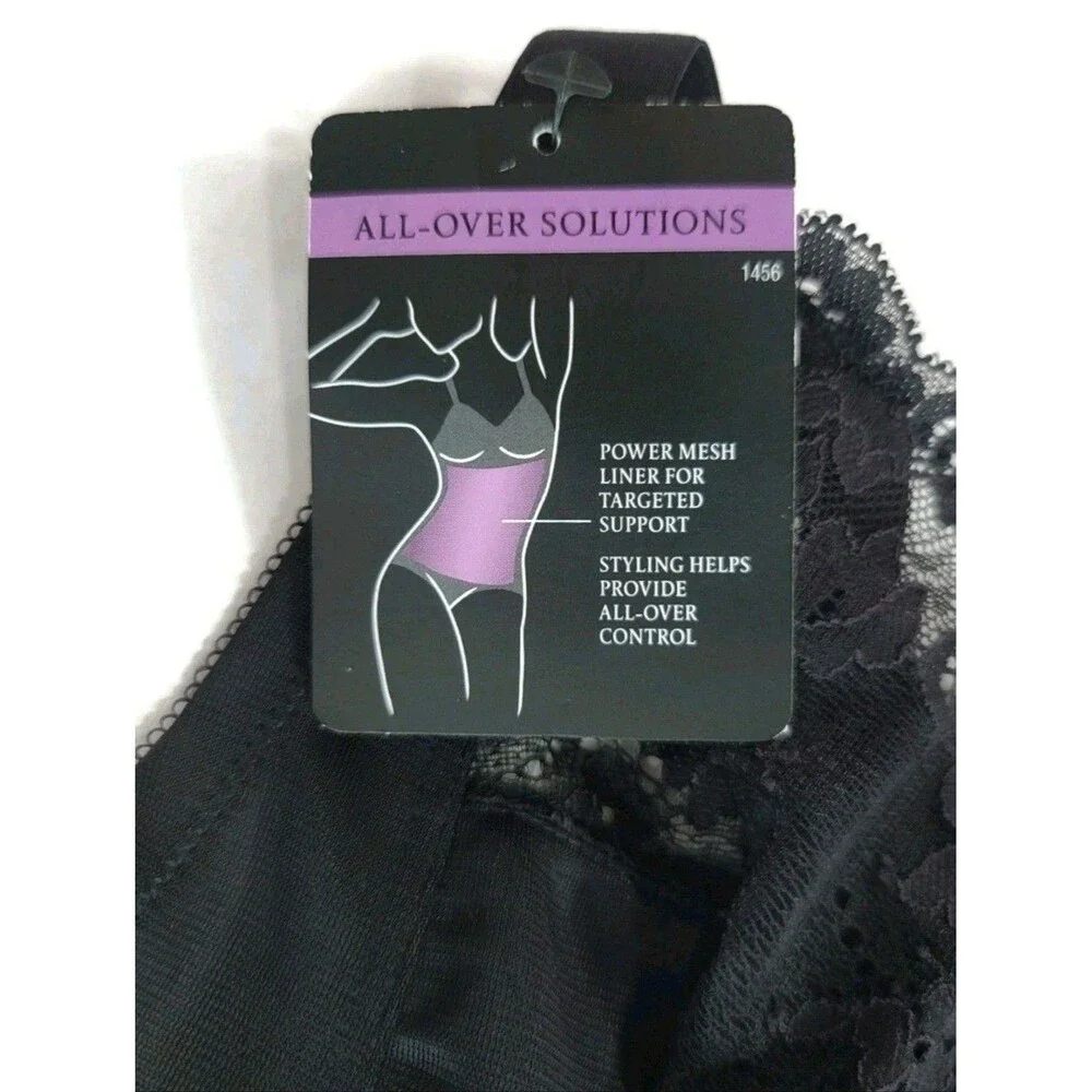 Maidenform FL1456 Flexees 42D Lace Bodybriefer Built-In Bra Firm Body Shaper